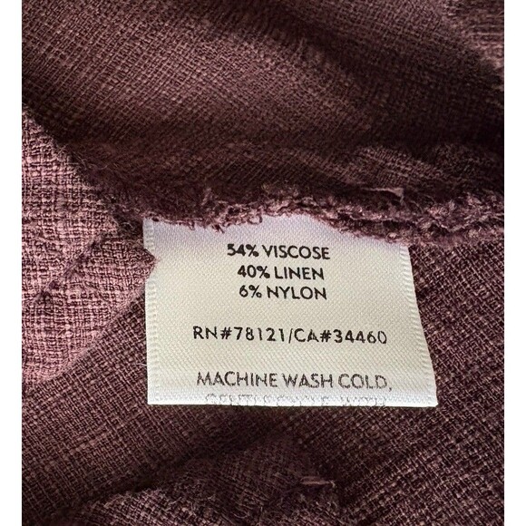 Eileen Fisher Sleeveless Linen Blend Top Women's Size Medium Eggplant Textured - Picture 6 of 14